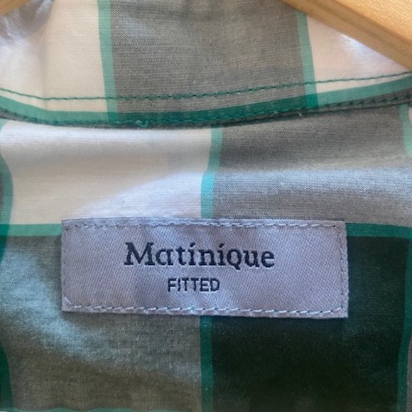 Medium green checkered button down - Picture 2 of 2